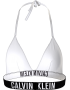 Μαγιό Τριγωνάκι Top Calvin Klein Triangle KW0KW01824-YCD με δέσιμο στο λαιμό και την πλάτη ΛΕΥΚΟ